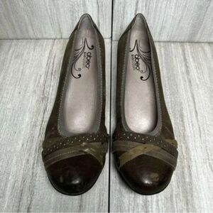 Abeo Nellie Brown Leather Mary Jane Pumps Heels Comfort Shoes Womens Size 9.5
